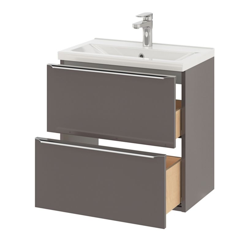 GoodHome Nira slim keramisk møbelvask 12,4 x 36,3 x 60,4 cm