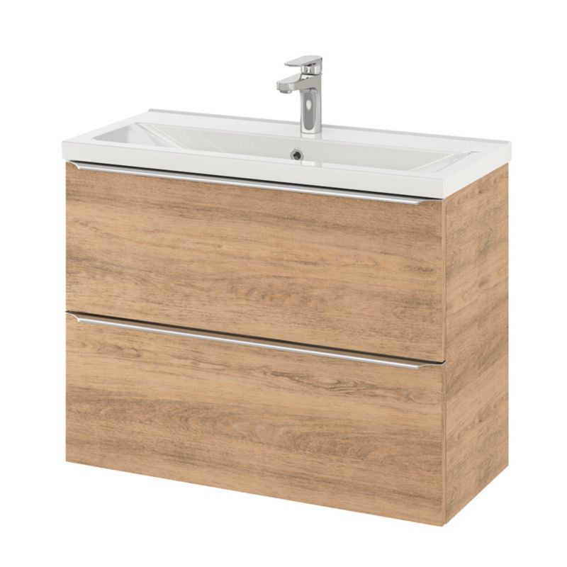 GoodHome Nira slim keramisk møbelvask 12,4 x 36,3 x 80,4 cm