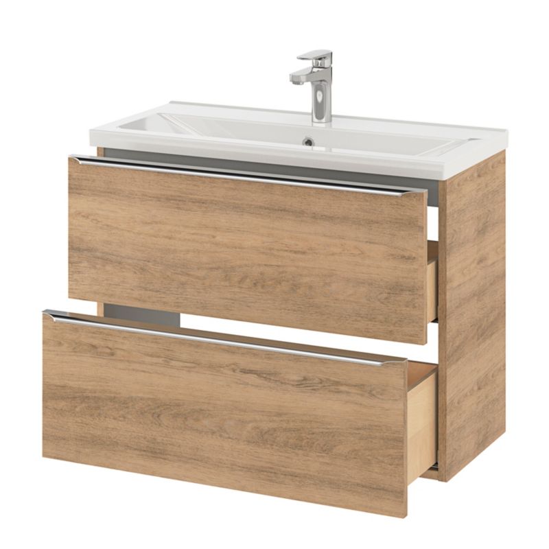 GoodHome Nira slim keramisk møbelvask 12,4 x 36,3 x 80,4 cm