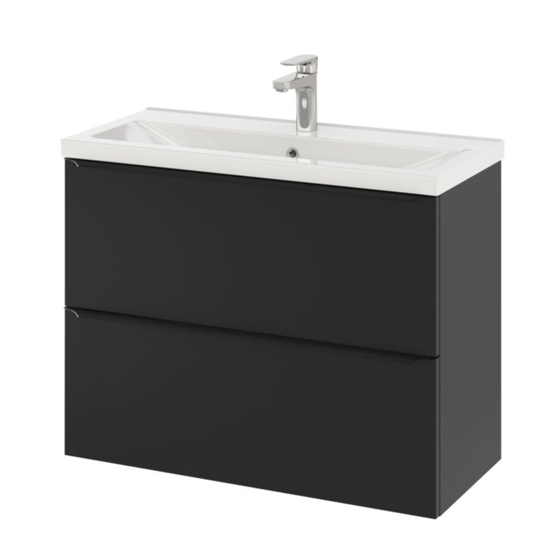 GoodHome Nira slim keramisk møbelvask 12,4 x 36,3 x 80,4 cm