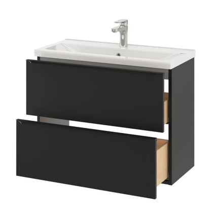 GoodHome Nira slim keramisk møbelvask 12,4 x 36,3 x 80,4 cm