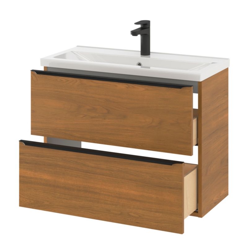 GoodHome Nira slim keramisk møbelvask 12,4 x 36,3 x 80,4 cm