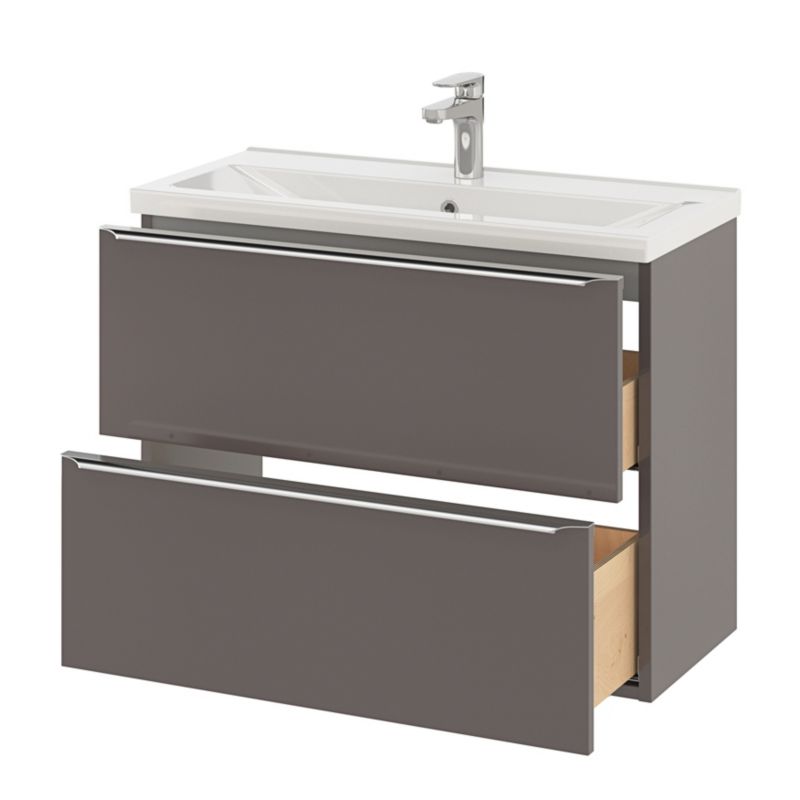 GoodHome Nira slim keramisk møbelvask 12,4 x 36,3 x 80,4 cm