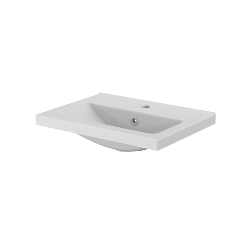 Keramisk Håndvask til Møbel Nira Slim 50,4x36,3x12,4 cm Hvid
