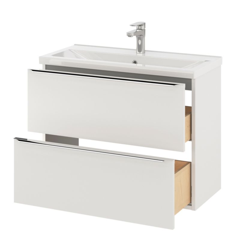 Keramisk Møbelvask Nira Slim 80,4 x 36,3 x 12,4 cm Hvid