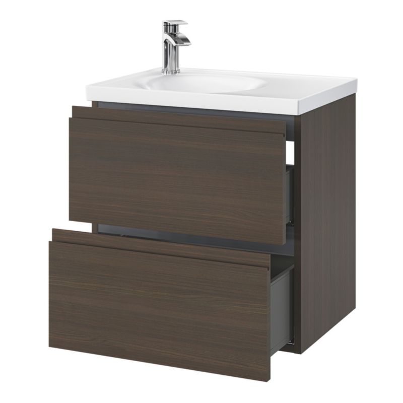 GoodHome Kentia 120 cm hvid bordmonteret vask