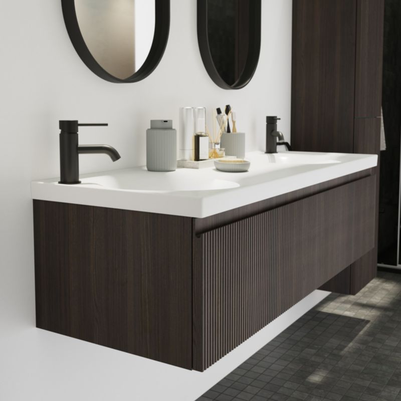 GoodHome Kentia 120 cm hvid bordmonteret vask