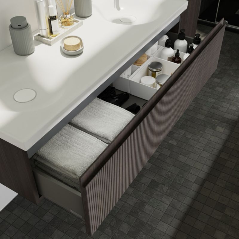GoodHome Kentia 120 cm hvid bordmonteret vask
