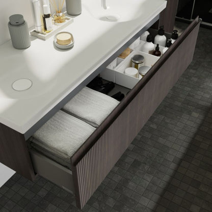 GoodHome Kentia 120 cm hvid bordmonteret vask