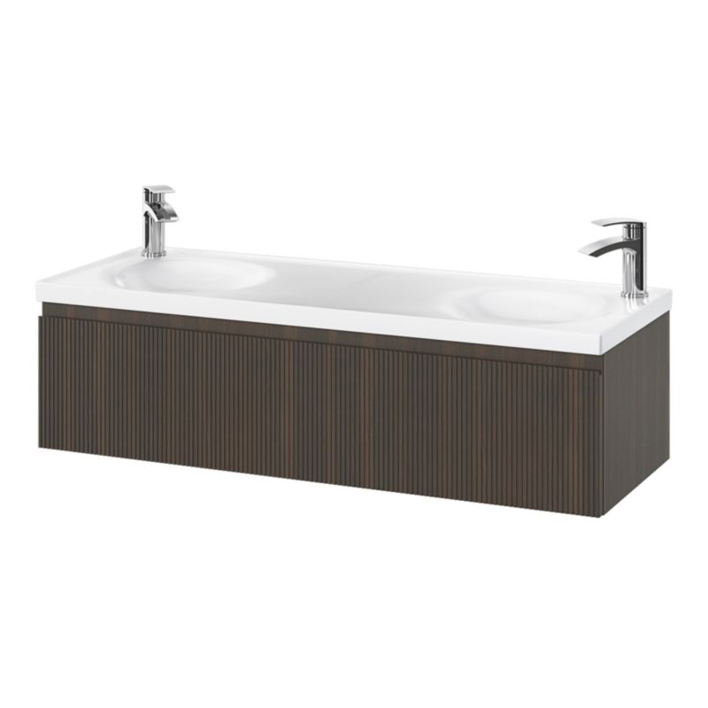 GoodHome Kentia 120 cm hvid bordmonteret vask