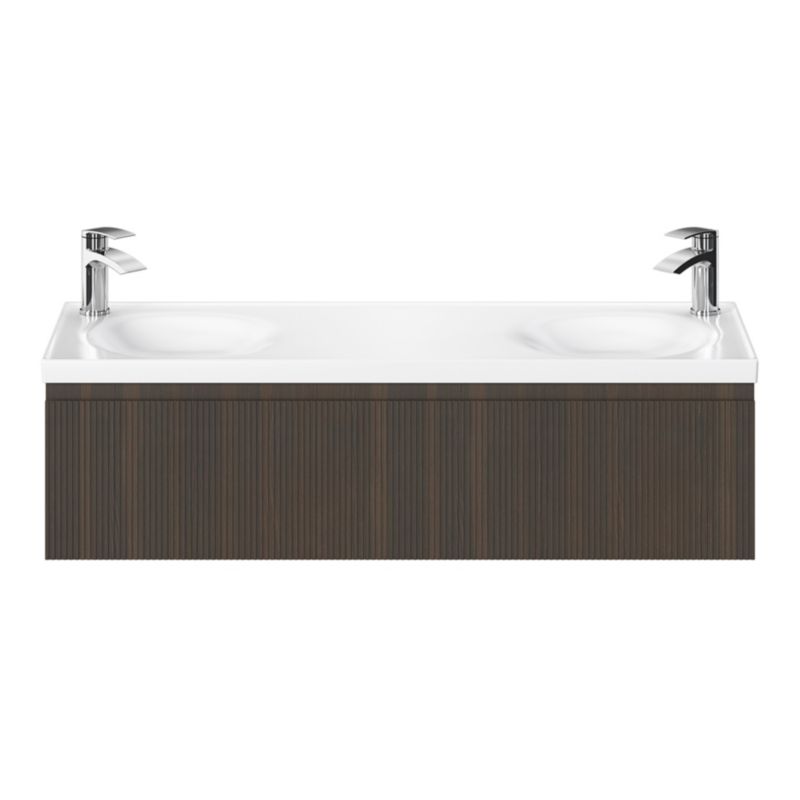 GoodHome Kentia 120 cm hvid bordmonteret vask