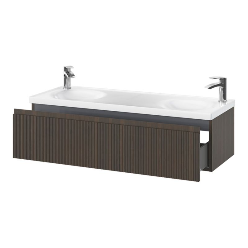 GoodHome Kentia 120 cm hvid bordmonteret vask