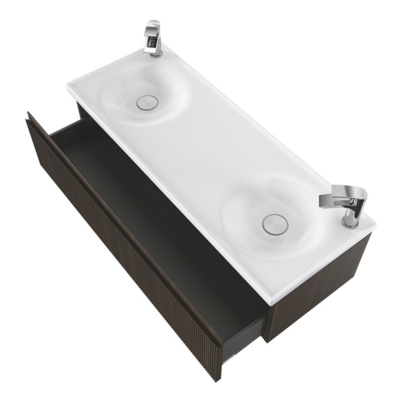 GoodHome Kentia 120 cm hvid bordmonteret vask