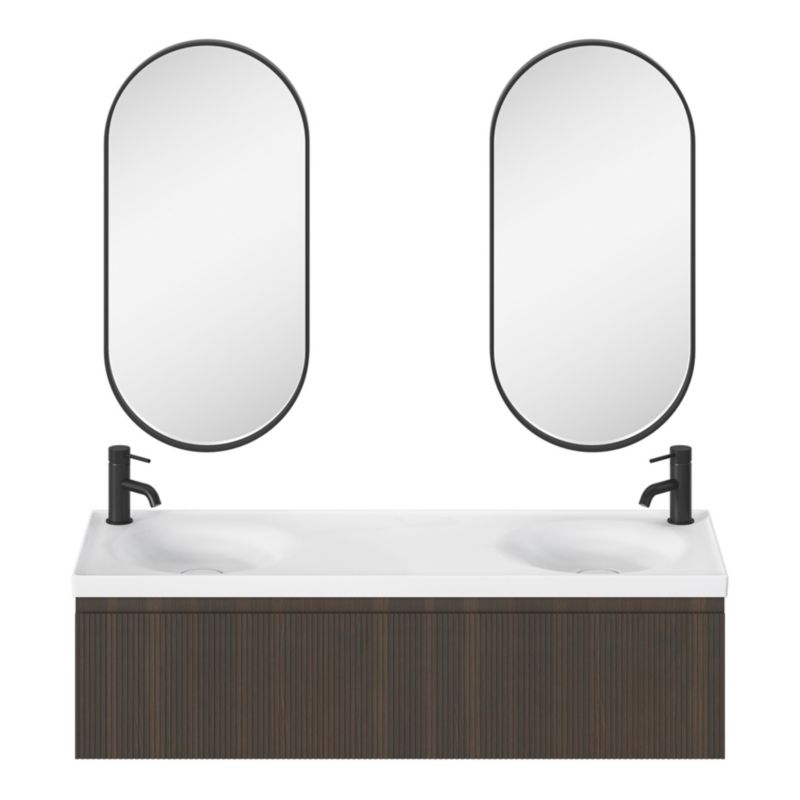 GoodHome Kentia 120 cm hvid bordmonteret vask