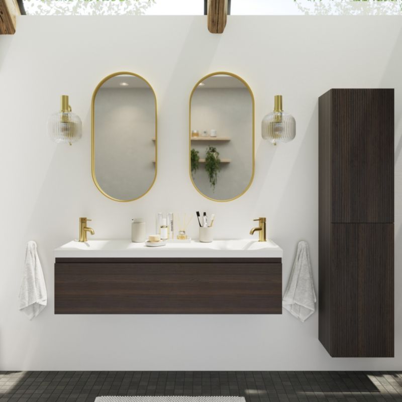 GoodHome Kentia 120 cm hvid bordmonteret vask