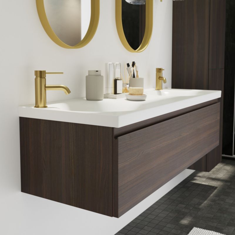 GoodHome Kentia 120 cm hvid bordmonteret vask