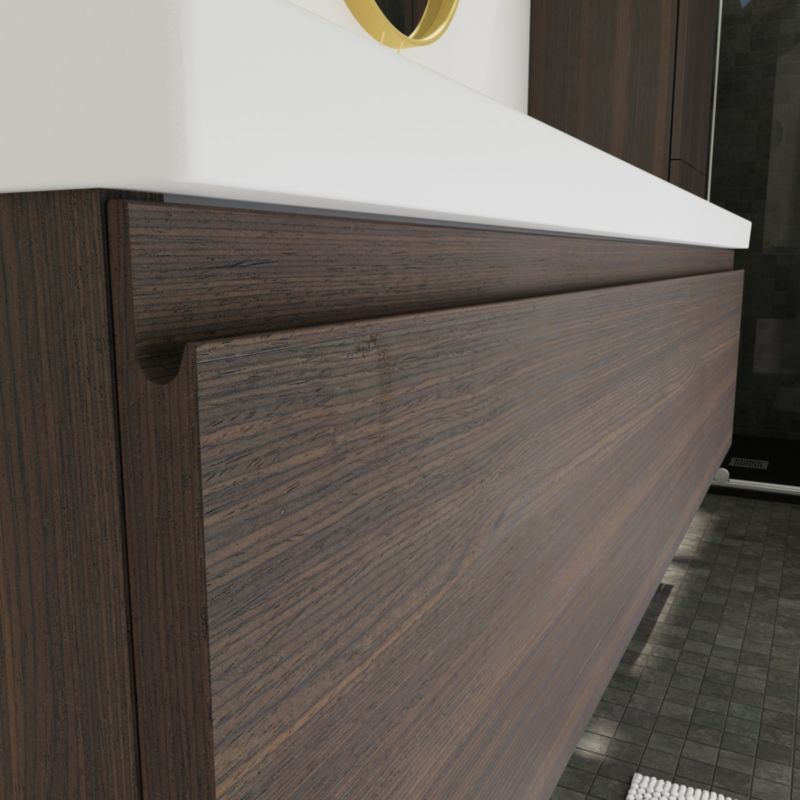 GoodHome Kentia 120 cm hvid bordmonteret vask