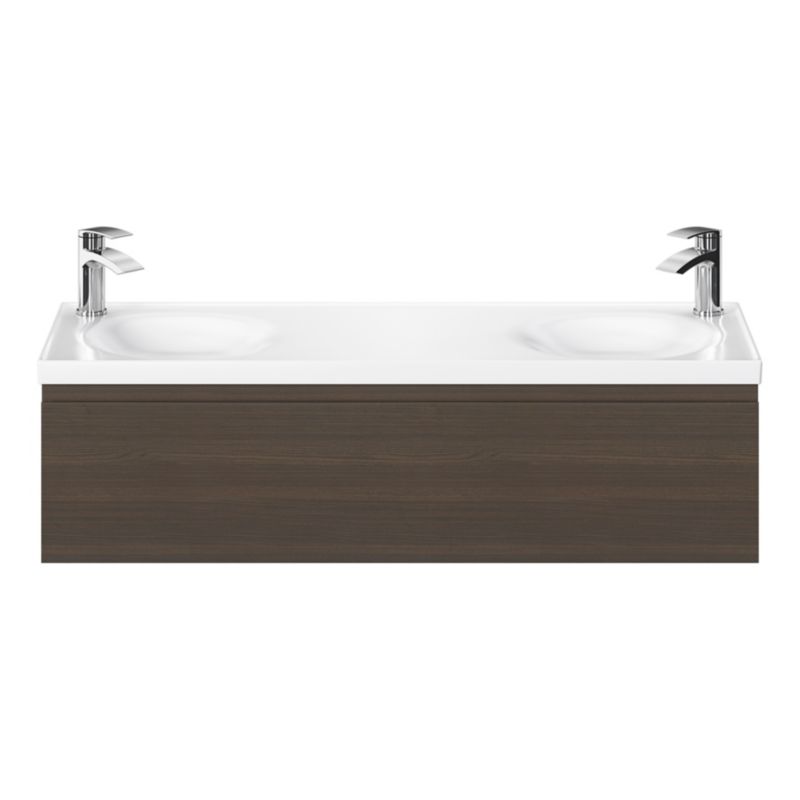 GoodHome Kentia 120 cm hvid bordmonteret vask