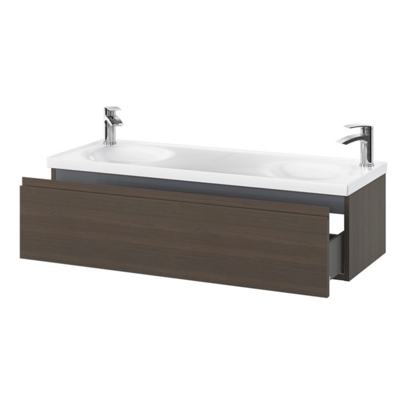 GoodHome Kentia 120 cm hvid bordmonteret vask