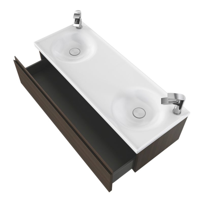 GoodHome Kentia 120 cm hvid bordmonteret vask