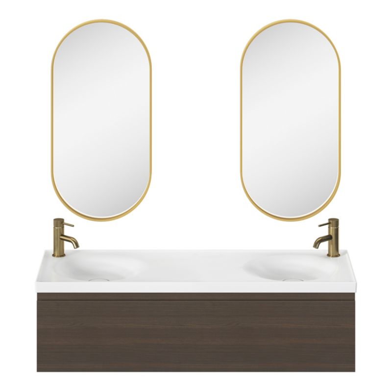 GoodHome Kentia 120 cm hvid bordmonteret vask
