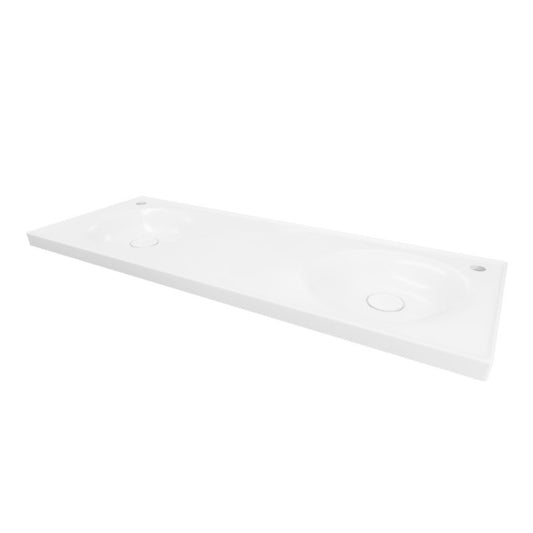 GoodHome Kentia 120 cm hvid bordmonteret vask