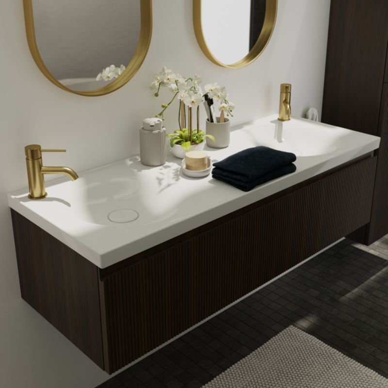 GoodHome Kentia 120 cm hvid bordmonteret vask