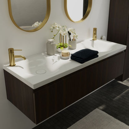 GoodHome Kentia 120 cm hvid bordmonteret vask