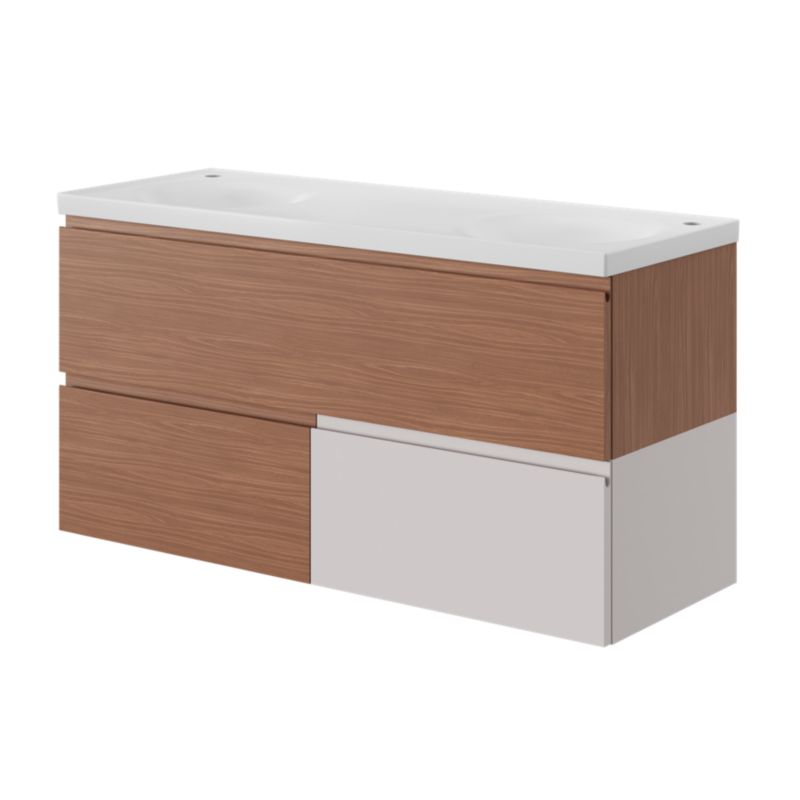 GoodHome Kentia 120 cm hvid bordmonteret vask