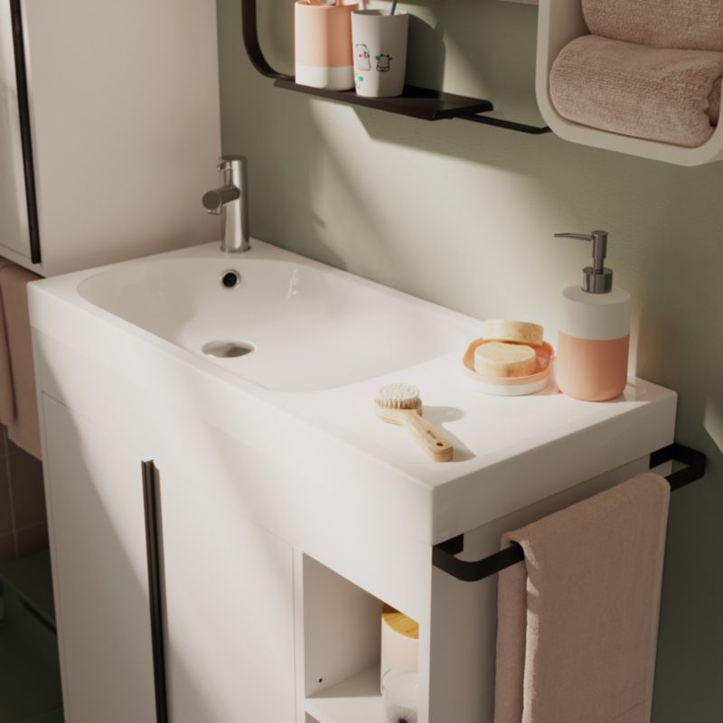 GoodHome Maza møbelvask 80 cm hvid