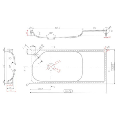 Umywalka Meblowa Maza 80 cm Hvid Konglomerat