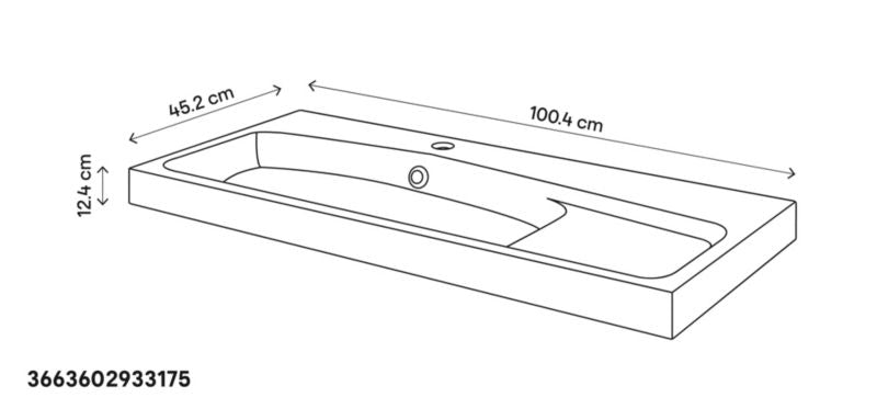 GoodHome Mila møbelvask 100 cm mat-sort metalik