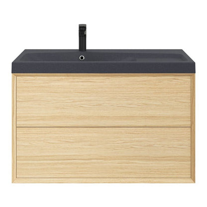 GoodHome Mila møbelvask 100 cm mat-sort metalik