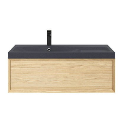 GoodHome Mila møbelvask 100 cm mat sort metal