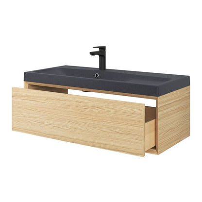 GoodHome Mila møbelvask 100 cm mat sort metal