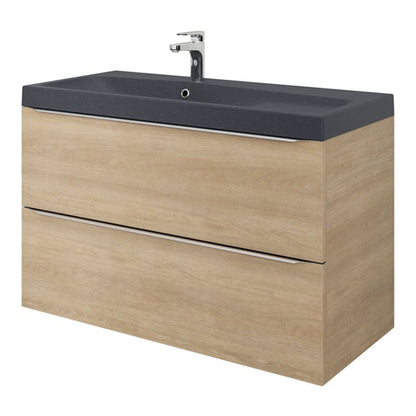 GoodHome Mila møbelvask 100 cm mat sort metal