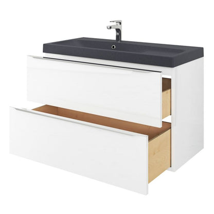 GoodHome Mila møbelvask 100 cm mat sort metal