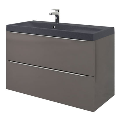GoodHome Mila møbelvask 100 cm mat sort metal