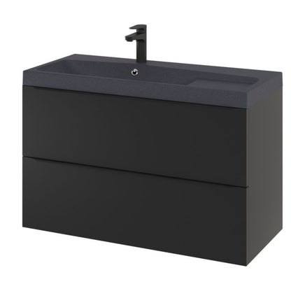 GoodHome Mila møbelvask 100 cm mat-sort metalik