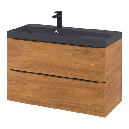 GoodHome Mila møbelvask 100 cm mat sort metal
