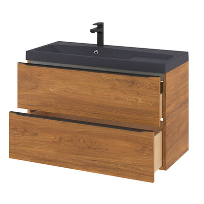 GoodHome Mila møbelvask 100 cm mat sort metal