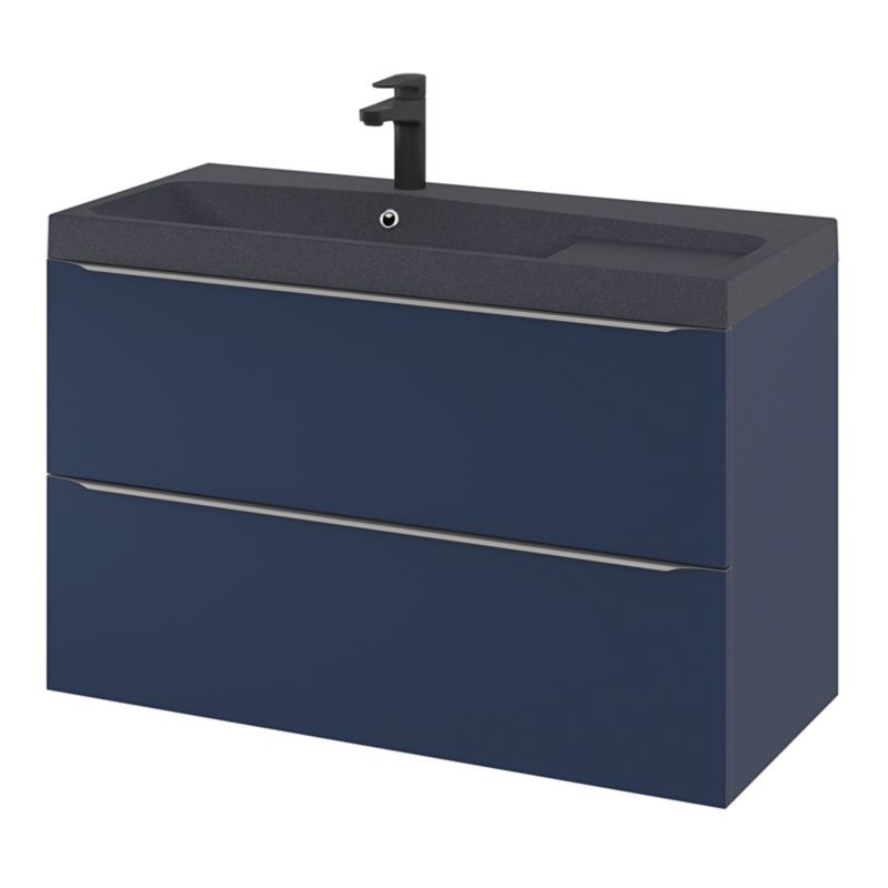 GoodHome Mila møbelvask 100 cm mat sort metal