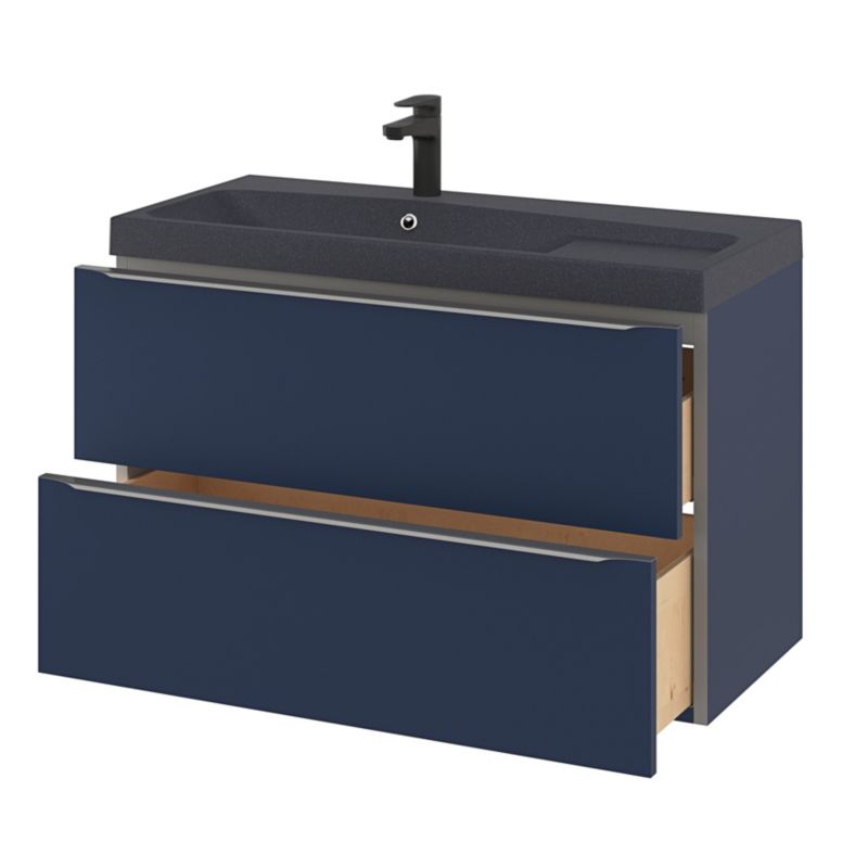 GoodHome Mila møbelvask 100 cm mat sort metal