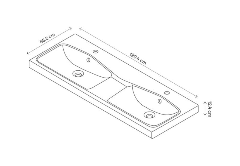 Møbelvask Mila 120 cm Sort Metallisk