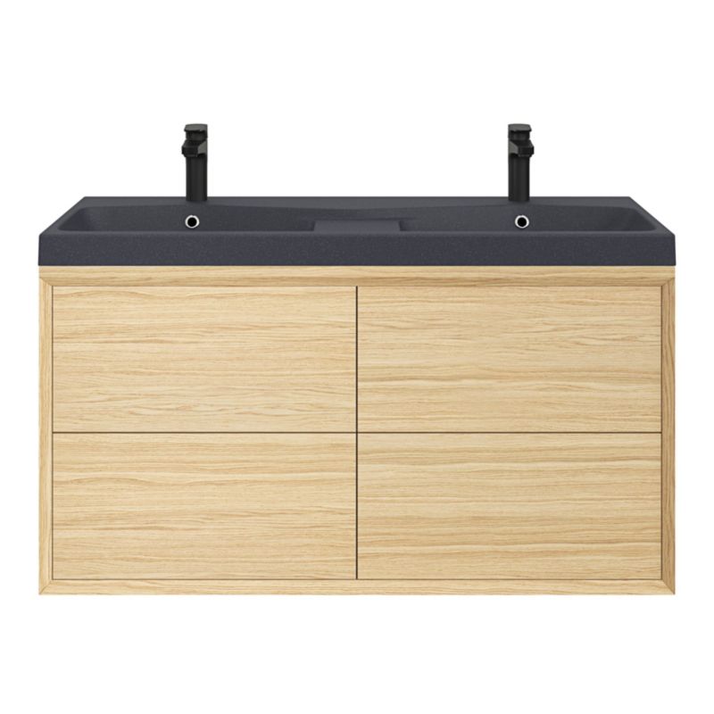 Møbelvask Mila 120 cm Sort Metallisk