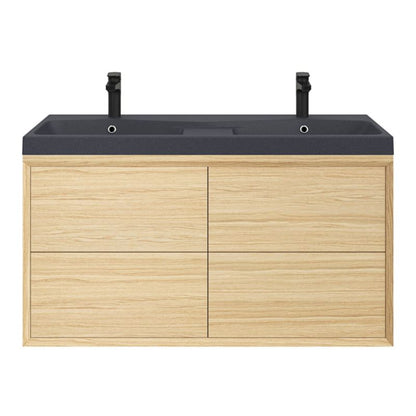 GoodHome Mila møbelvask 120 cm sort metalik