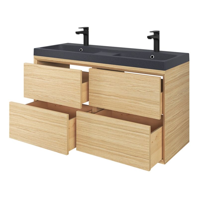 GoodHome Mila møbelvask 120 cm sort metalik