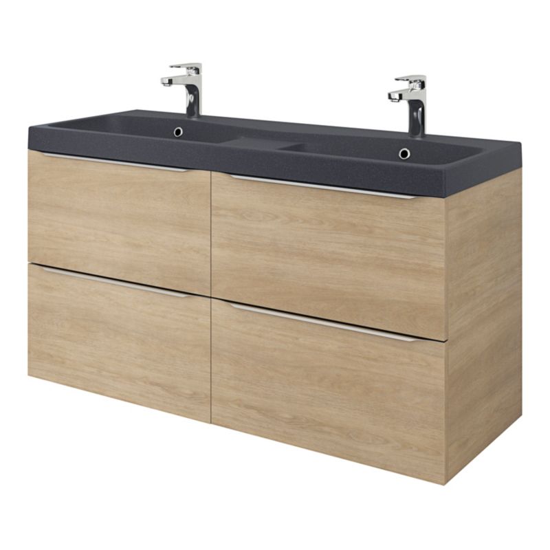 GoodHome Mila møbelvask 120 cm sort metalik