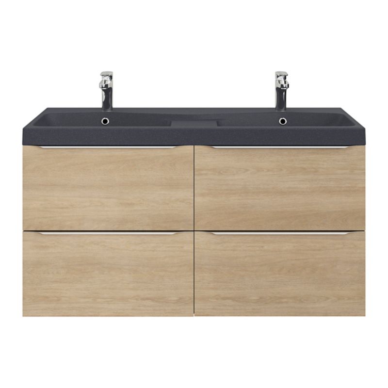 GoodHome Mila møbelvask 120 cm sort metalik