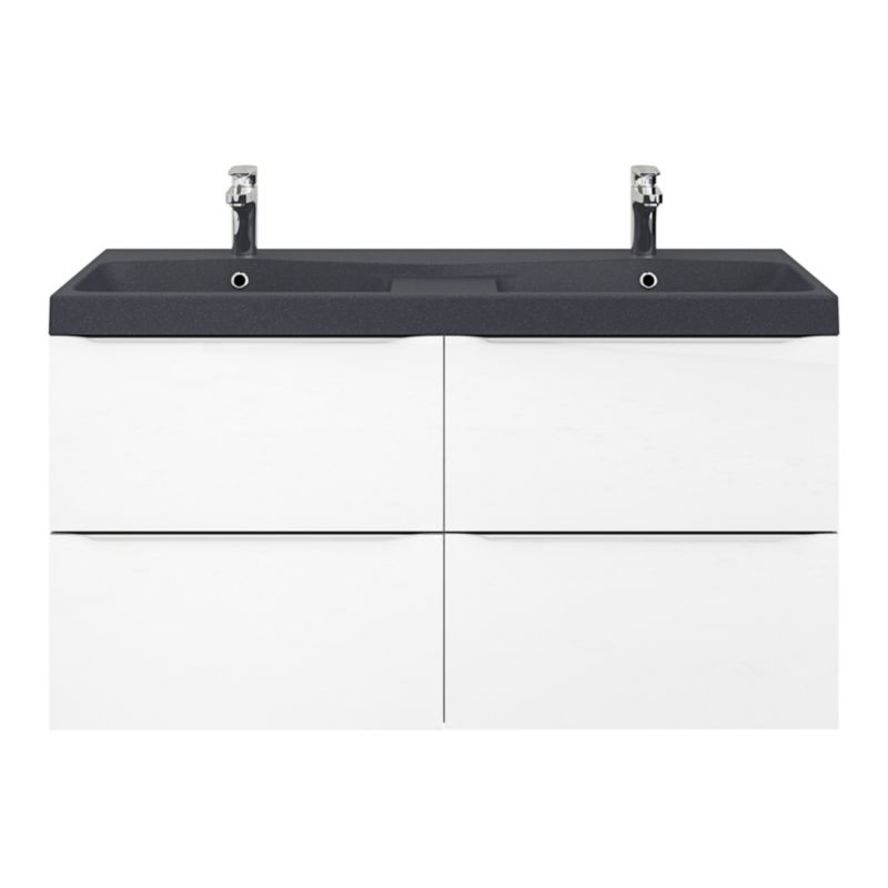Møbelvask Mila 120 cm Sort Metallisk